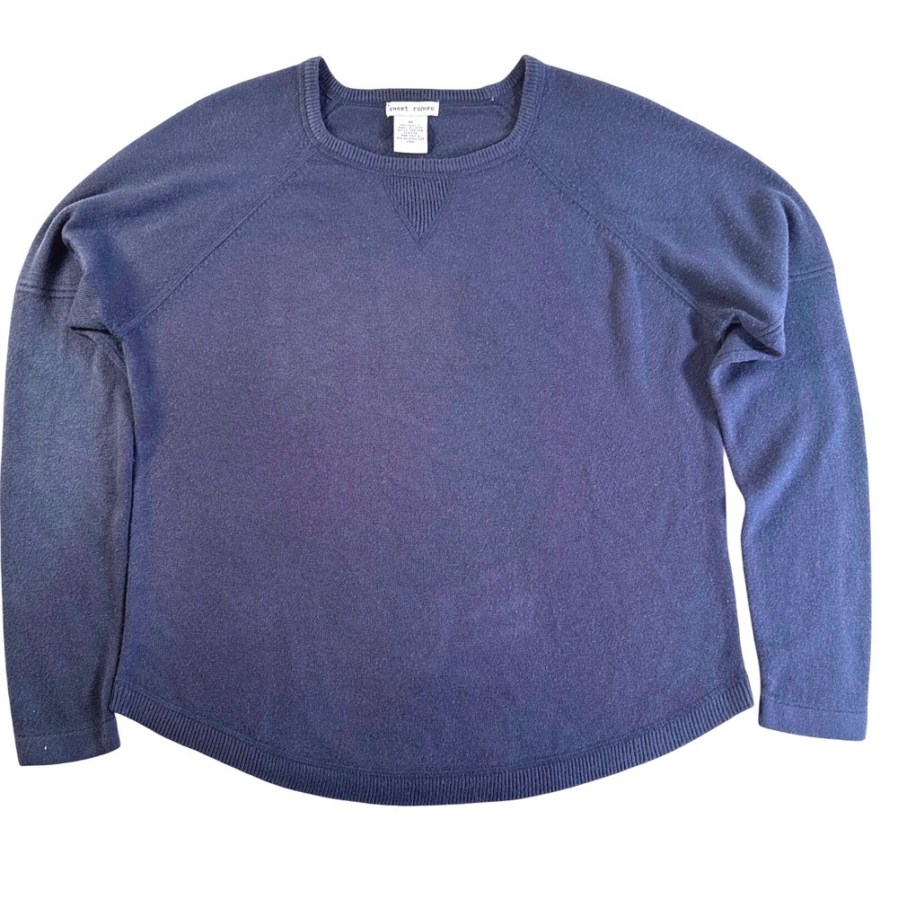 Sweet‎ Romeo Womens Blue Long Sleeve Medium Basic Knit Sweater Layer Casual